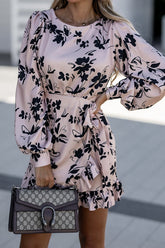 Autumn Bouquet Floral Wrap Mini Dress